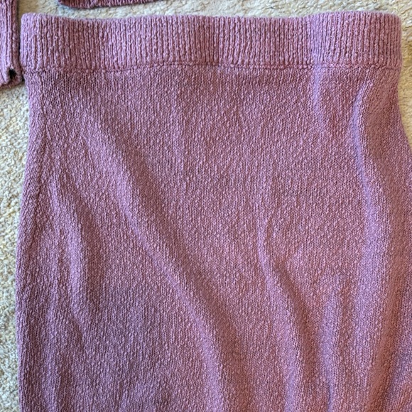 Free People Mauve Knit Skirt and Sweater Set three pieces. Worn once medium - Picture 3 of 7